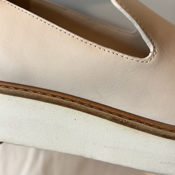 Vince loafers cream color with leather detail and white sole, size 7. - Picture 6 of 8